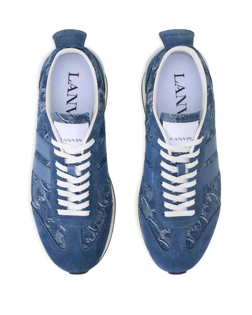 Lanvin Gemusterte Sneakers in Blue für Herren