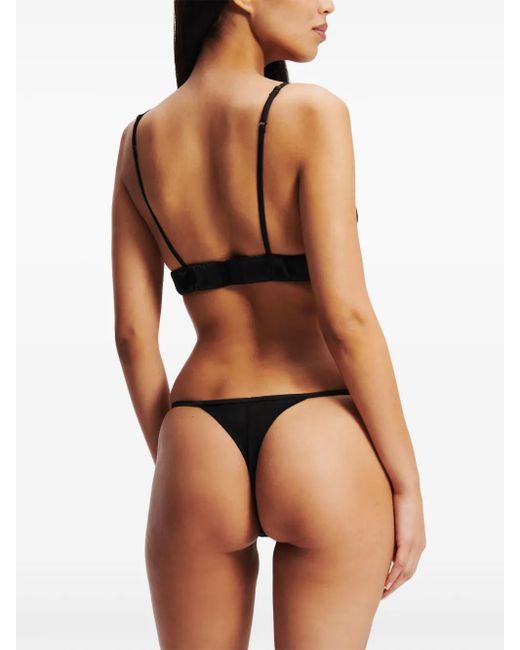 Karl Lagerfeld Black Logo Satin Briefs