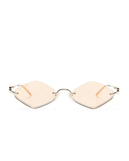 Gucci Natural Half-Rim Geometric-Frame Sunglasses