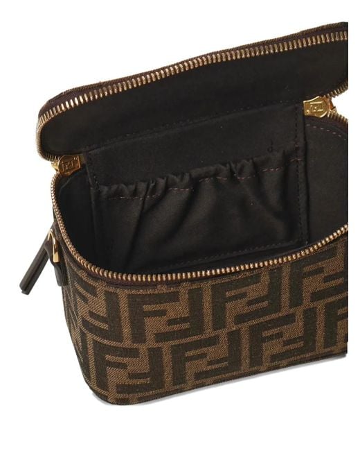Fendi Vanity Schoudertas Met Ff-Patroon En Handgreep in het Brown