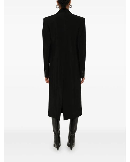 Mugler Black Single-Breasted Coat