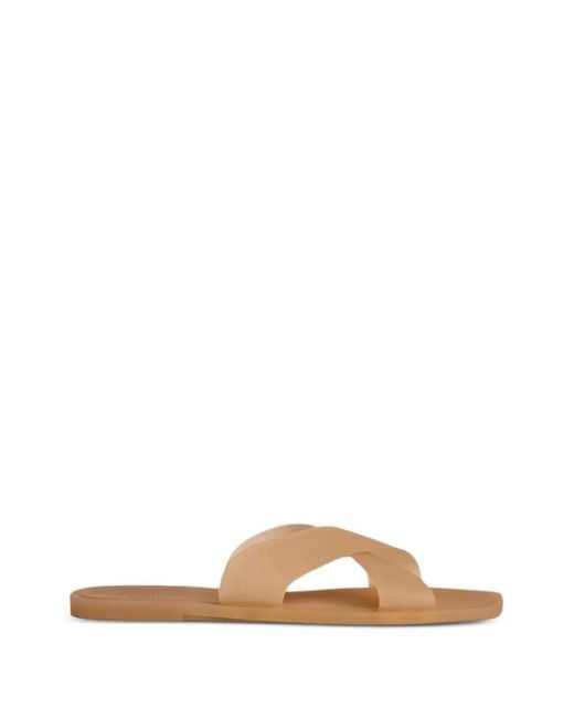 12 STOREEZ Natural Cross-Strap Sandals
