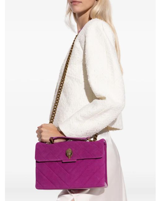 Kurt Geiger Purple Small Kensington Quilted Chain-Strap Crossbody Bag