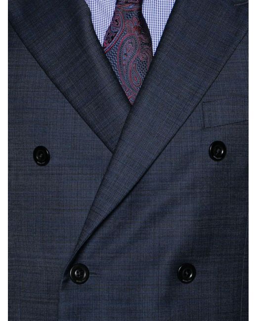 Boglioli Blue Double-breasted Wool Suit for men