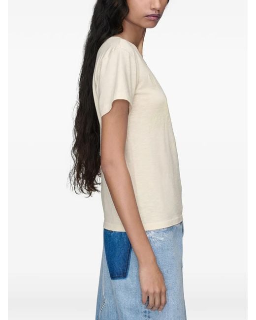 Maison Margiela White Bird-Motif Four-Stitch T-Shirt