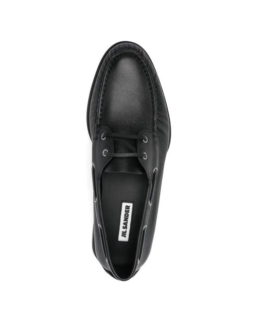Jil Sander Gray Eyelets Boat Shoes for men