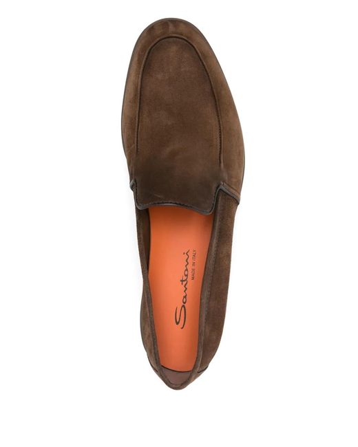 Santoni Brown Malibu Moccasin for men