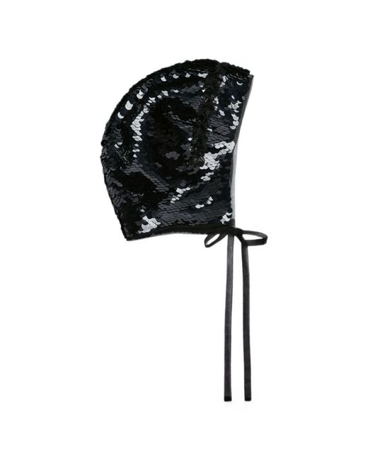Simone Rocha Black Mütze Mit Pailletten