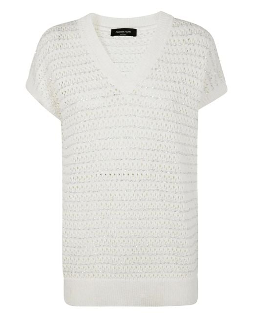 Fabiana Filippi オープンニット トップ White