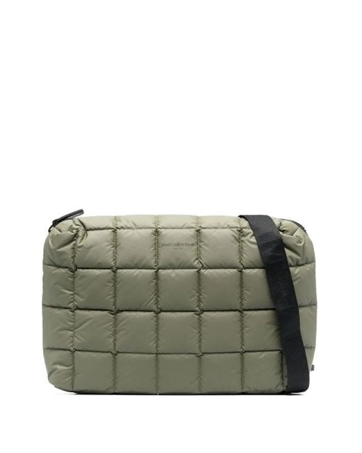 VEE COLLECTIVE Green Gesteppte Porter Schultertasche