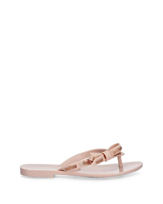 Melissa Pink Harmonic M Bow-Detail Flip-Flops