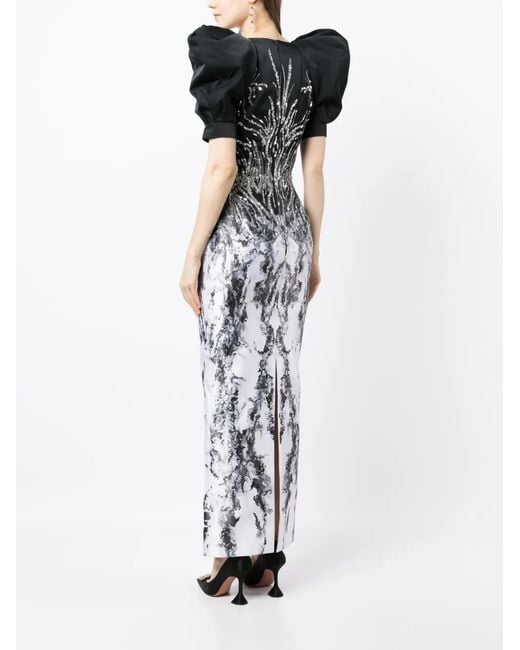 Saiid Kobeisy Black Sequin-Embellished Gown