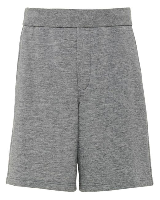 Prada Gray Mélange Wool Bermuda Shorts for men