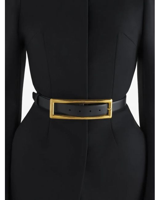 Mugler Black Rectangular-Buckle Belt