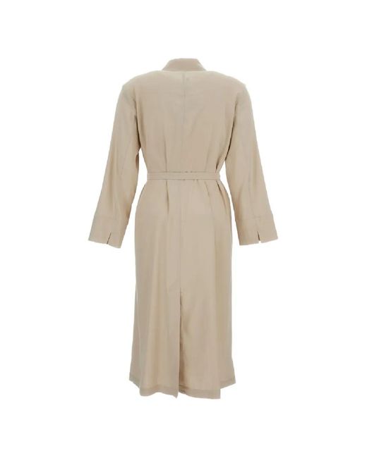 Max Mara Natural Belted Button-Down Dress