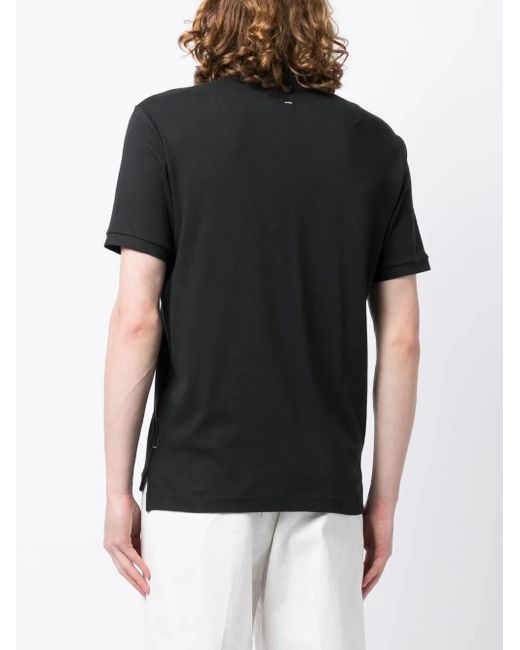 Rag & Bone Black Logo-Embroidered Cotton Polo Shirt for men
