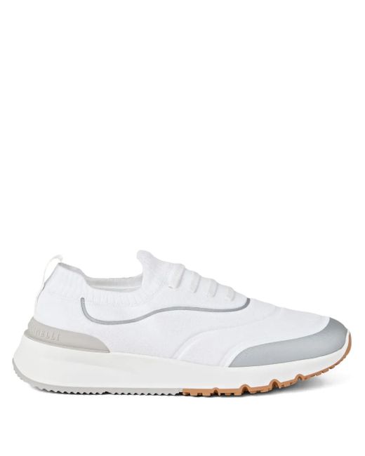 メンズ Brunello Cucinelli ニットスニーカー White