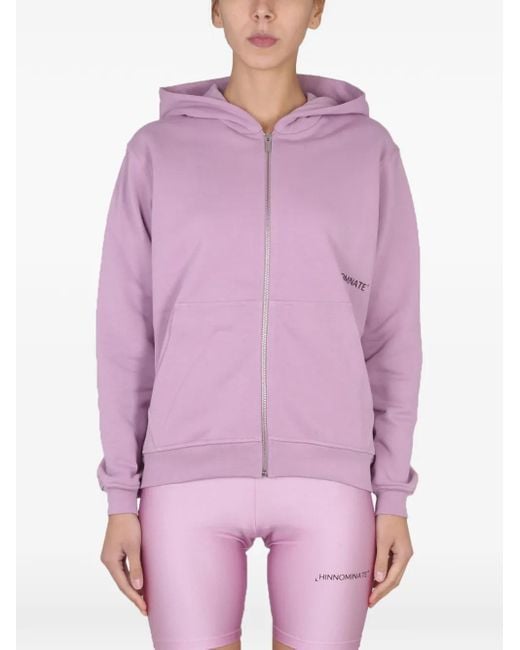 hinnominate Purple Zip-Up Pocket Sweater