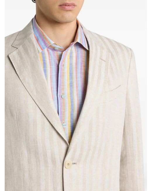 Etro Natural Striped Single-Breasted Jacket for men