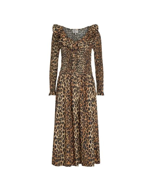 Damson Madder Natural Harper Shirred Midi Dress
