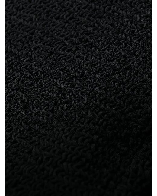 Hunza G Black Crinkle-Texture Bikini