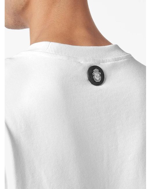 Billionaire White Logo-Embroidered Cotton Sweatshirt for men