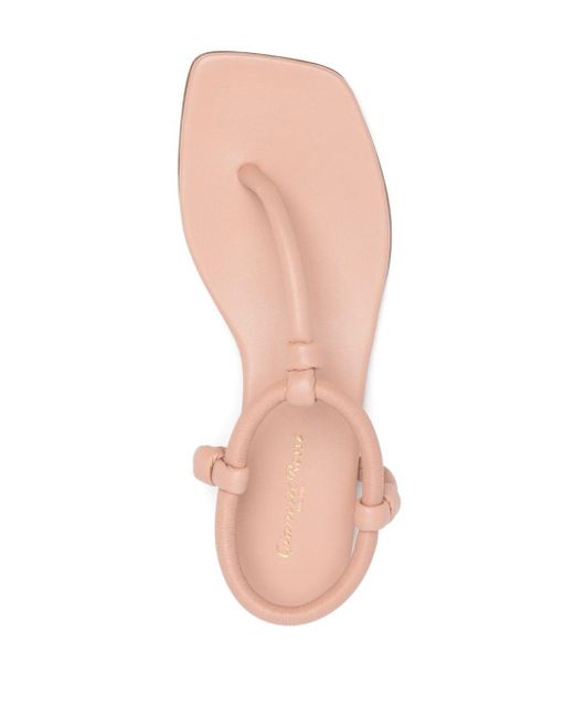 Gianvito Rossi Pink Juno Thong Leather Sandals