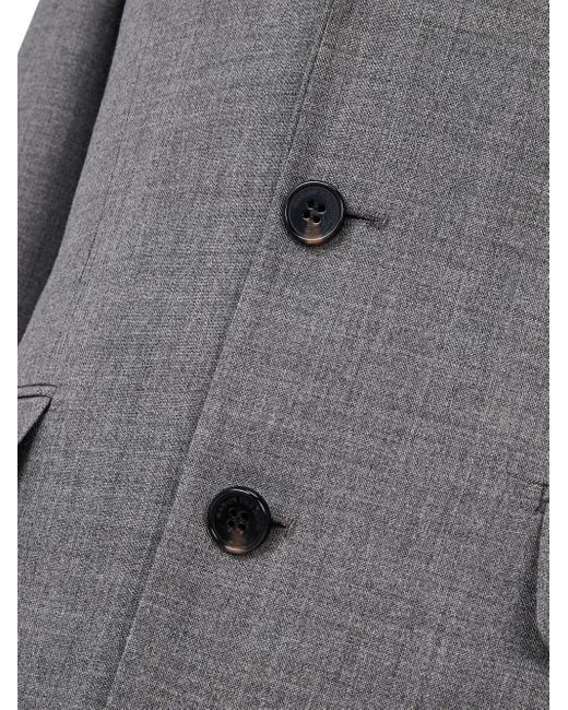 MAN ON THE BOON. Gray Notched-Lapels Wool Blazer for men