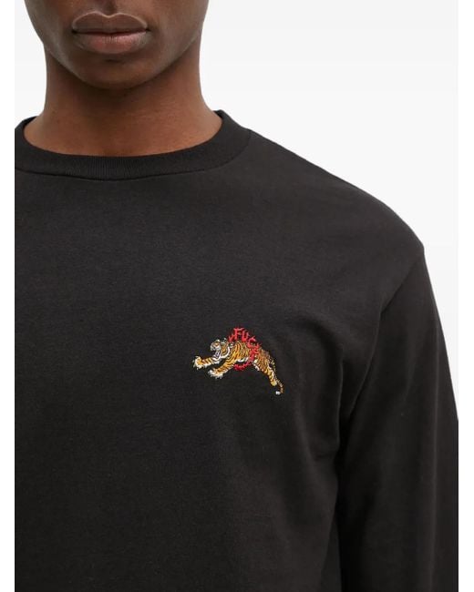 Wacko Maria Blue X Tim Lehi Tiger-Embroidered T-Shirt for men