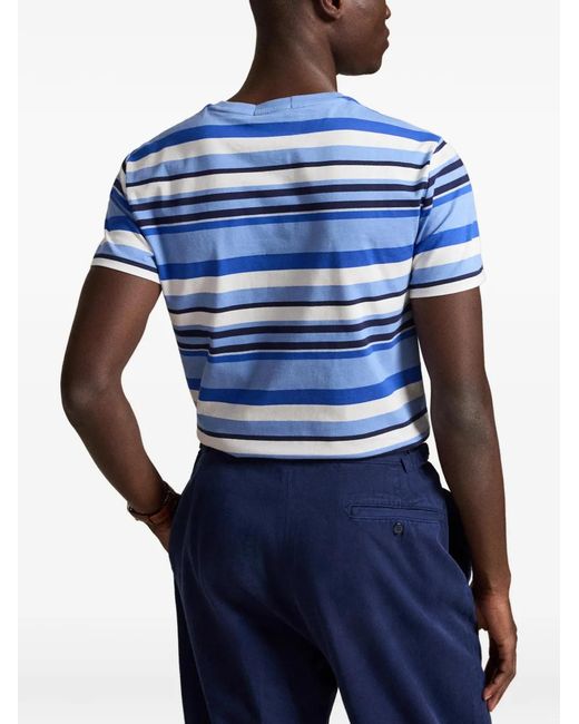 Polo Ralph Lauren Blue Striped Logo T-Shirt for men