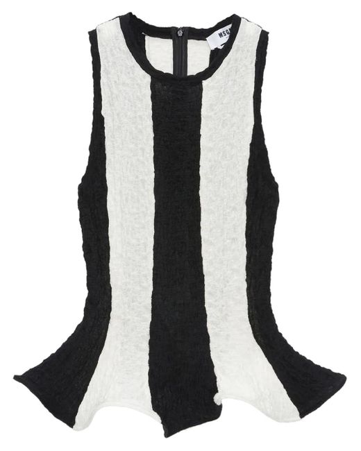 MSGM Black Gestreiftes Oberteil
