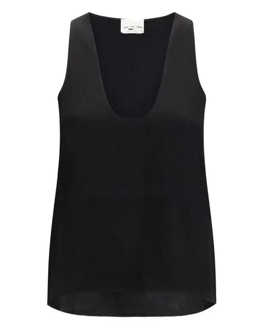 Sa Su Phi Black Scoop-Neck Top