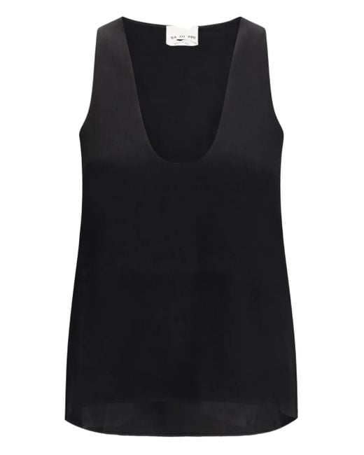 Sa Su Phi Black Scoop-Neck Top