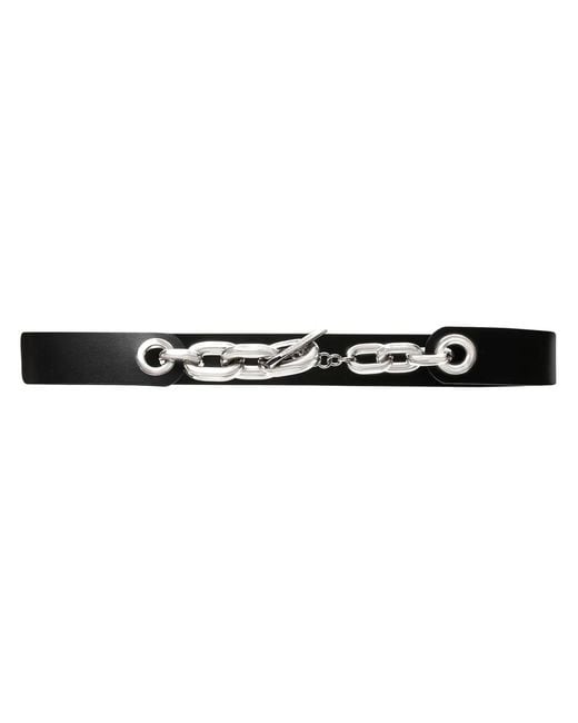 Rabanne Black Logo Chain-Link Belt