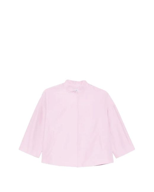 ROSSO35 Pink Funnel-Neck Jacket