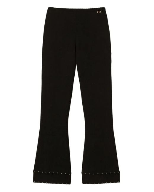 Twinset ラインストーン フレアパンツ Black