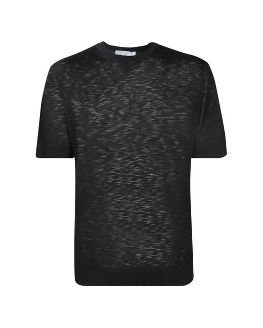 Daniele Fiesoli Black Slub-Texture Semi-Sheer T-Shirt for men