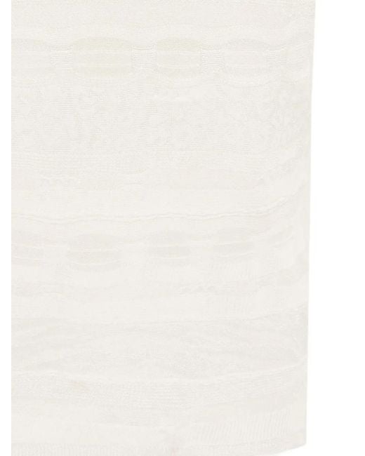 Laneus White Open-Back Knitted Dress