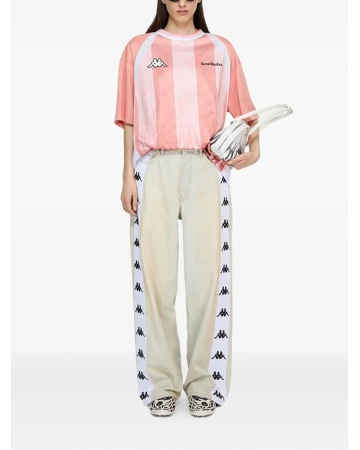 Acne Studios X Kappa Logo T-Shirt in Pink | Lyst