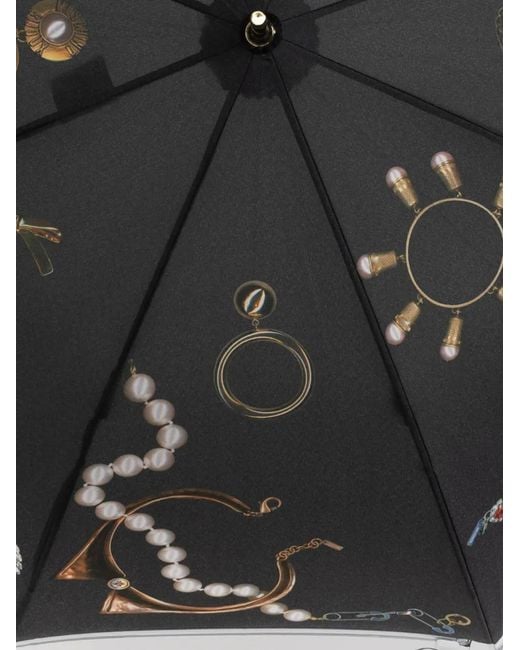 Moschino Black Jewellery-Print Umbrella