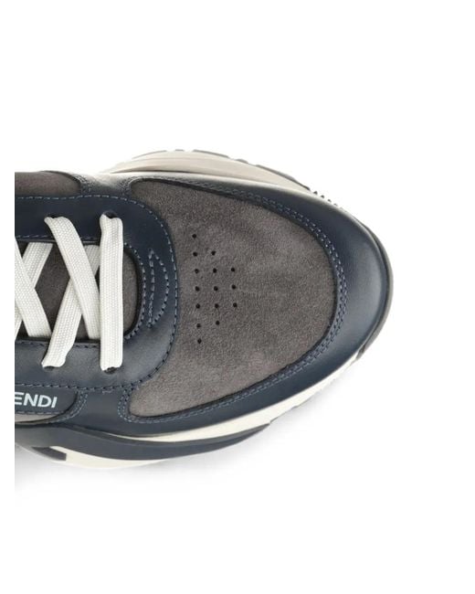 Fendi Gray Flow Low-Top Sneakers for men