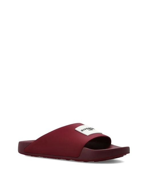 Givenchy Purple Logo-Patch Slides