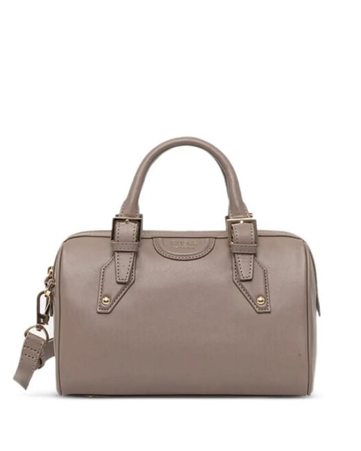 Guess Gray Nina Buckle-Strap Tote Bag
