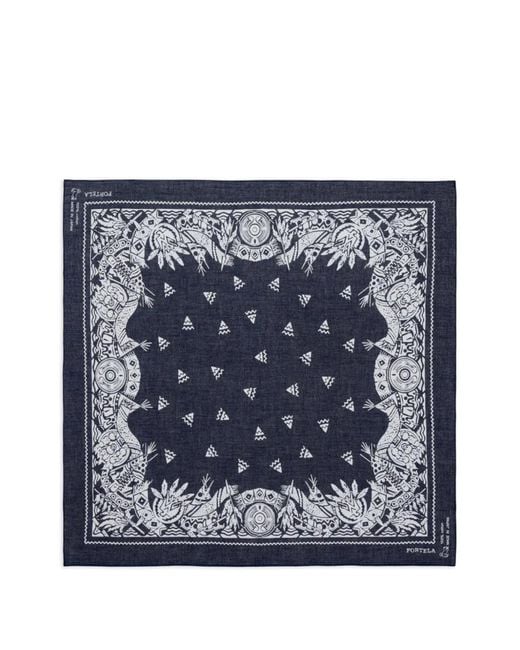 Fortela Blue Apache Print Scarf for men