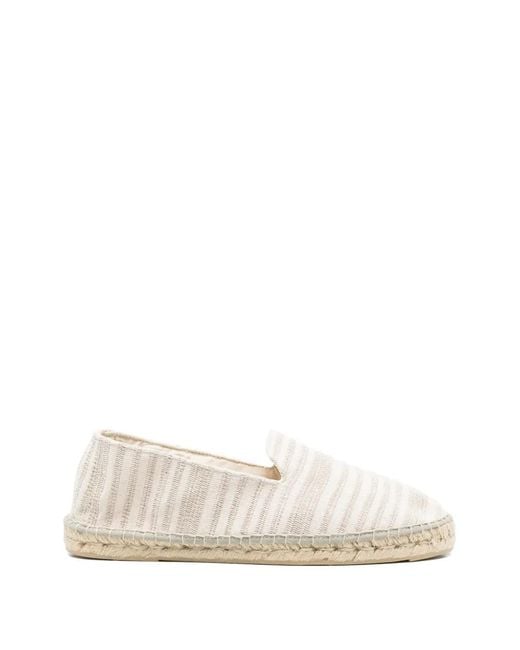 Manebí White Striped Espadrilles for men