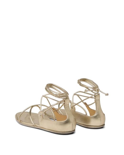 Marsèll White Tie-Strap Flat Sandals