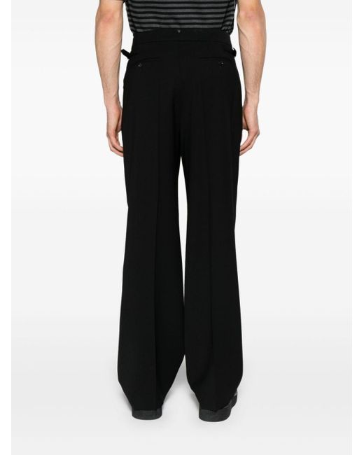 AMI Black Straight-leg Twill Tailored Trousers for men