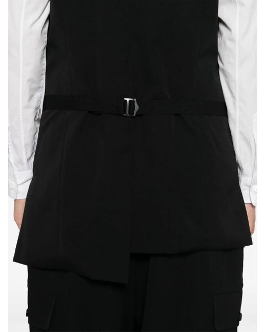 メンズ Yohji Yamamoto アシンメトリーベスト Black