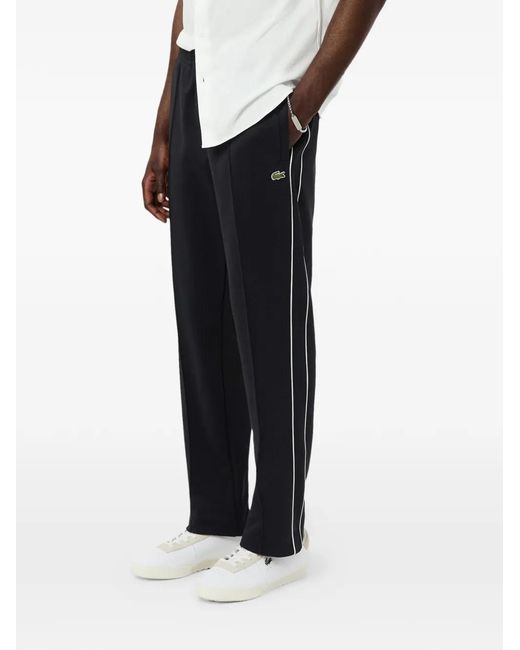 Lacoste Black Side-Stripe Track Pants for men