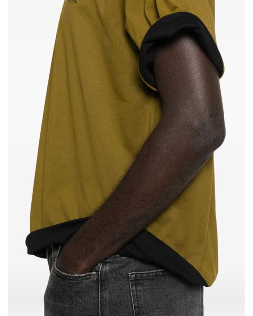 MSGM Green Logo-Detail T-Shirt for men